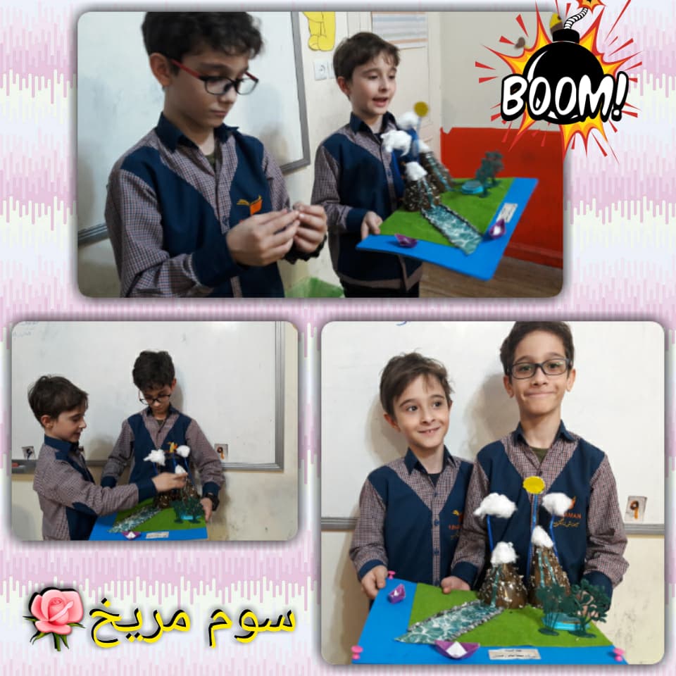 تهیه ی ماکت چرخه آب توسط پسرهای خوبم سورنا و سپنتا صابر از کلاس سوم مریخ